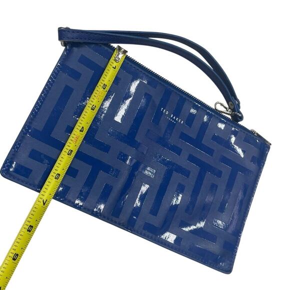 TED BAKER ROYAL BLUE CLUTCH WRISTLET BAG PREPPY CHIC AESTHETIC VERSATILE - Picture 3 of 14